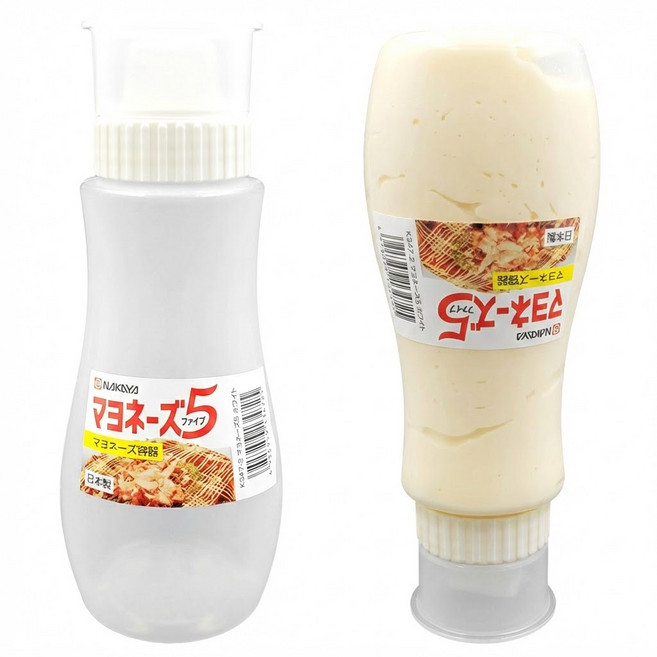 MADE IN JAPAN 알뜰한 거꾸로 오코노미야끼 5줄 마요네즈 소스통, 380ml, 2개