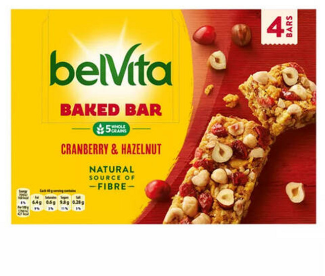Belvita 벨비타 크랜베리 ​​ 헤이즐넛 구운 시리얼 바 160g 4개입 3팩, 1개