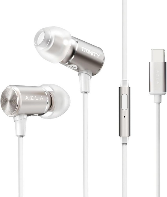 아즈라 TRINITY Black 유선 이어폰 AZLA AZL-TRINITY-ST-BL 일본 정규품, 120cm, 운하형 유선 이어폰, 샴페인 골드