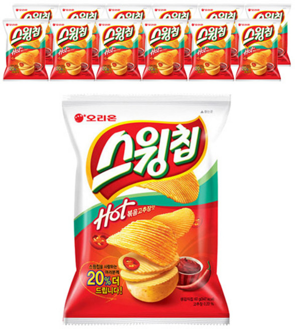 오리온 스윙칩 볶음고추장맛, 60g, 20개