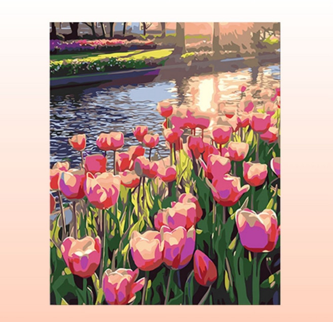 리아무아 DIY 명화 유화 그리기 세트, 40x50, 빛 아래 튤립, 1개