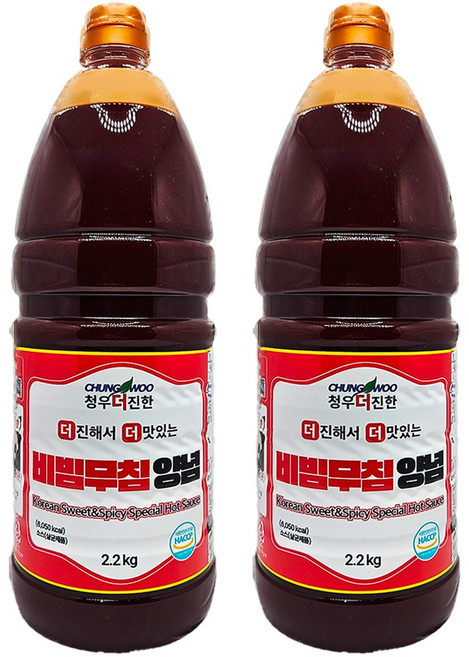 청우 더진한 비빔무침양념 비빔양념장 업소용 소스 2.2kg, 2개, 2.2L