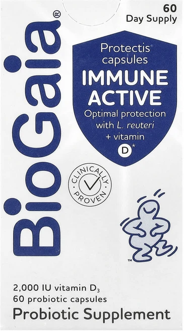 BioGaia 이뮨 액티브 Protectis 캡슐 2000IU 프로바이오틱 캡슐 60정, BioGaia이뮨액티브Protectis캡슐2000IU프, 1개 - 쿠팡