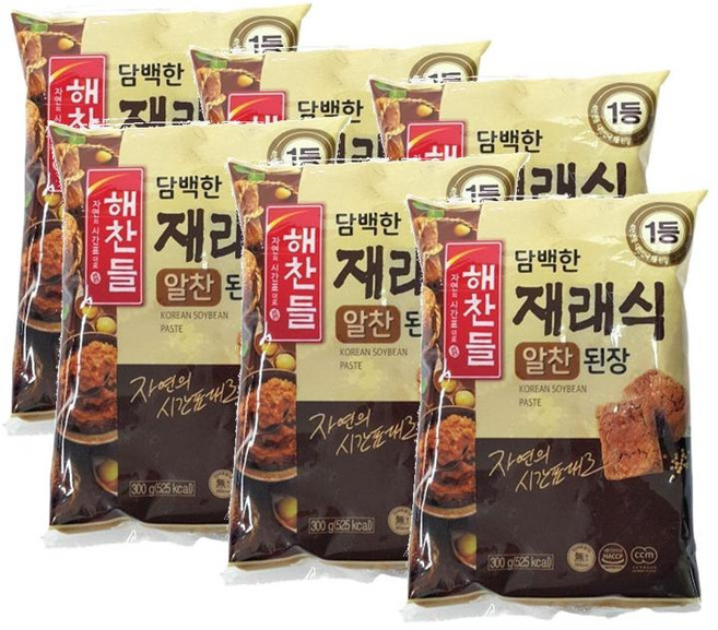 CJ 해찬들 구수하고 담백한 재래식된장, 300g, 6개