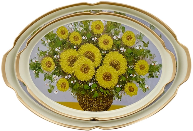 [코스트코]레벤호프 웨이브타원 쟁반 2P 세트, 썬플라워, 2개