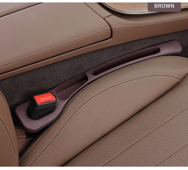 모에파 자동차 조수석+보조석 사이드 포켓 틈새쿠션 수납 우레탄 차량용 악세서리, 1세트, 브라운