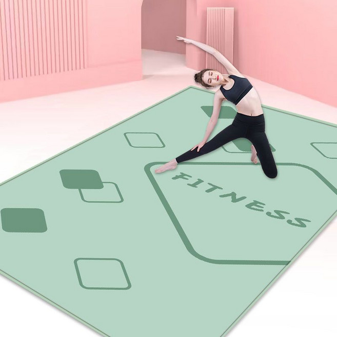 특대형 요가매트 필라테스 바닥쿠션 헬스장 와이드 홈짐, 8 그린 (실리콘 바닥) 두꺼운 방음, 1개