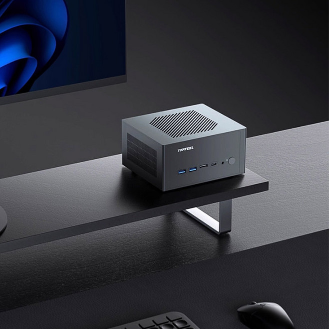 [SMTONE] TOPFEEL DeskOne T1 미니PC 8745HS 85W고성능 PC베어본 AMD 라이젠7 알루미늄함금 케이스 8핵16코어 WiFi6포함, 1개, 데스크원 T1, 7640HS버전, 실버-0