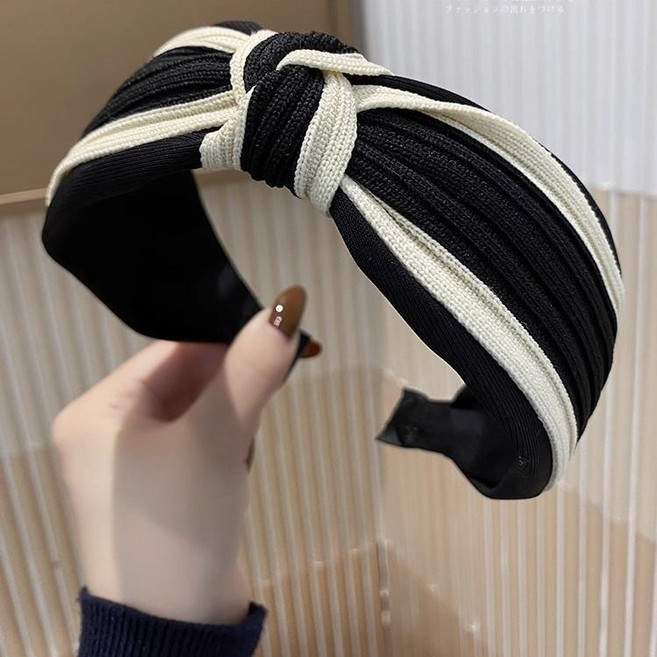 코코린느 2중 배색 트위스트 와이드 매듭 헤어밴드 (3colors)