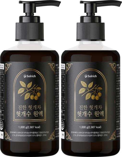 진한 헛개차 헛개수 원액 진액 HACCP 해썹 식약청 인증, 1kg, 2개