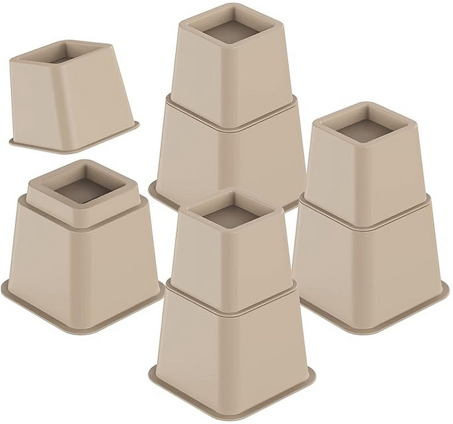 DEWEL 초대형 테이블 높이조절발 받침대 책상 식탁 의자 탁자 서랍 단차 스탠딩 받침 다리연장, 1개, 브라운