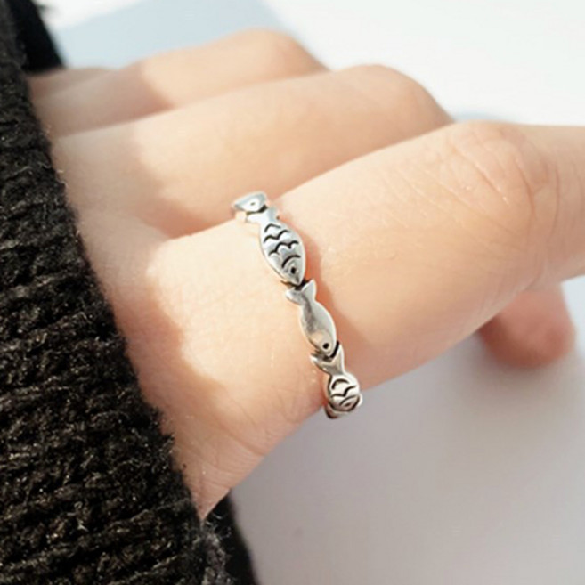 행운 재물 소원 액막이 애끼 물고기 오픈링 반지 A2667