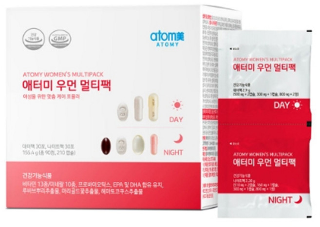 애터미 우먼 멀티팩 여성 맞춤 케어 종합비타민 데이팩30포/나이트팩30포, 1개, 60회분