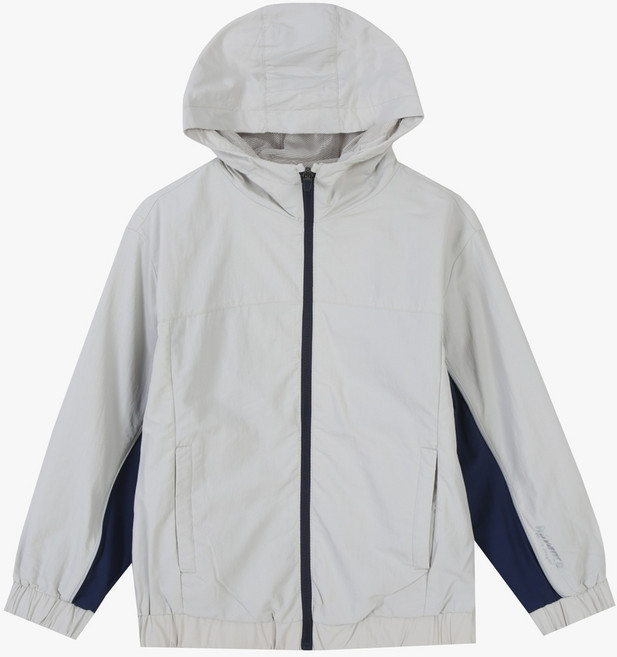 인디고뱅크키즈 NC수원터미널점 안감이 매쉬소재로 되어 있어 땀이 흘러도 캐적하게 착용 파이핑 배색 후드점퍼 25S01