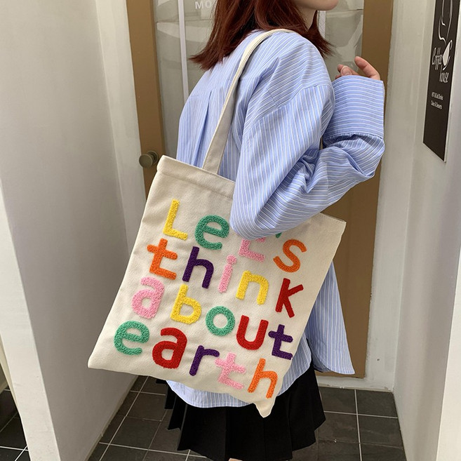 여사 캔버스 쇼퍼백 -- let's talk about earth