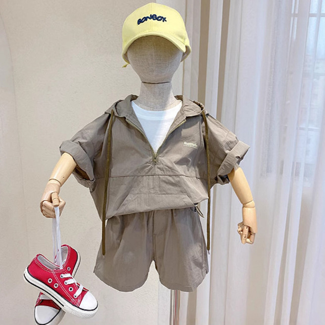 우븐하프집업셋트 아동 상하복 나시 세트 여름 데일리룩 통기성 냉감 소재 외출복 실내복