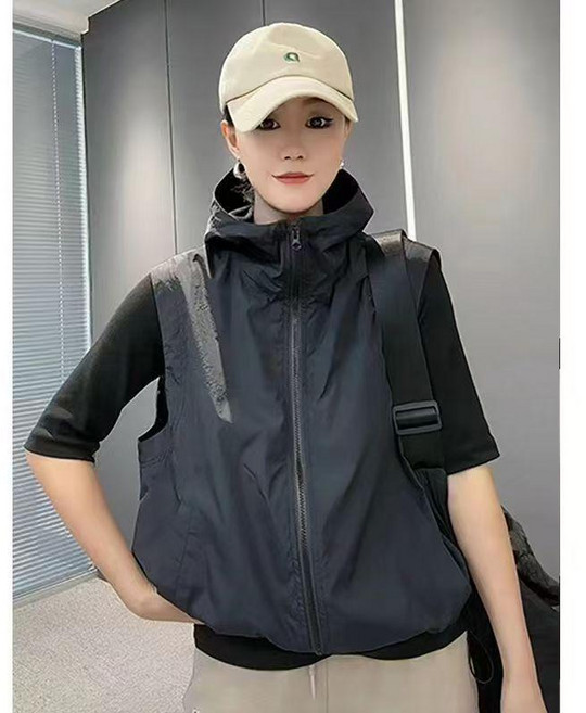 連帽防曬衣馬甲女韓版寬鬆坎肩