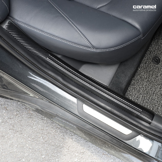 호환 쏘나타 DN8 디엣지 도어스텝커버 발판 튜닝 가드 보호 몰딩 카본 스티커, 쏘나타DN8 (가솔린) - 카본