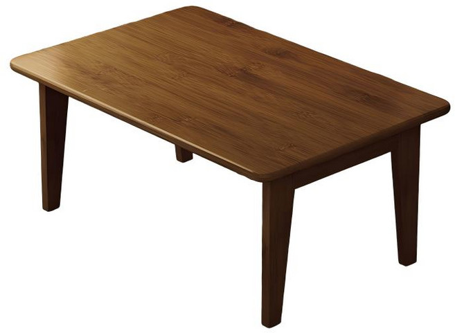 竹製摺疊茶几，圓角設計，適合收納, 茶色70