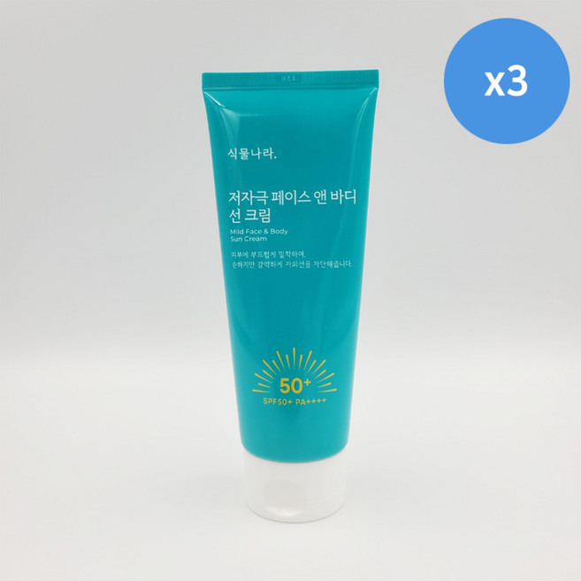 식물나라 저자극 페이스 앤 바디 선크림 (샘플증정), 3개, 150ml