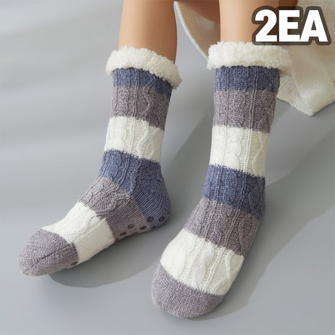 남녀공용 후리스 롱 수면양말 2켤레