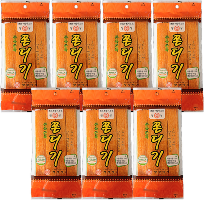 정성제과 쫀득쫀득 쫀디기, 95g, 7개