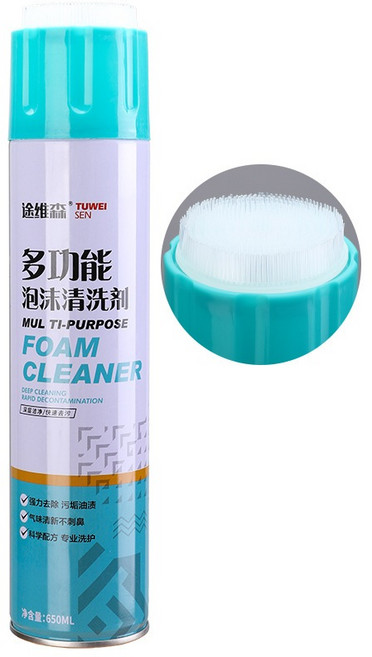 途維 TUWEI SEN 多功能泡沫清潔劑 車家兩用 650ML 免水洗深層清潔, 1個, 多功能泡泡清潔