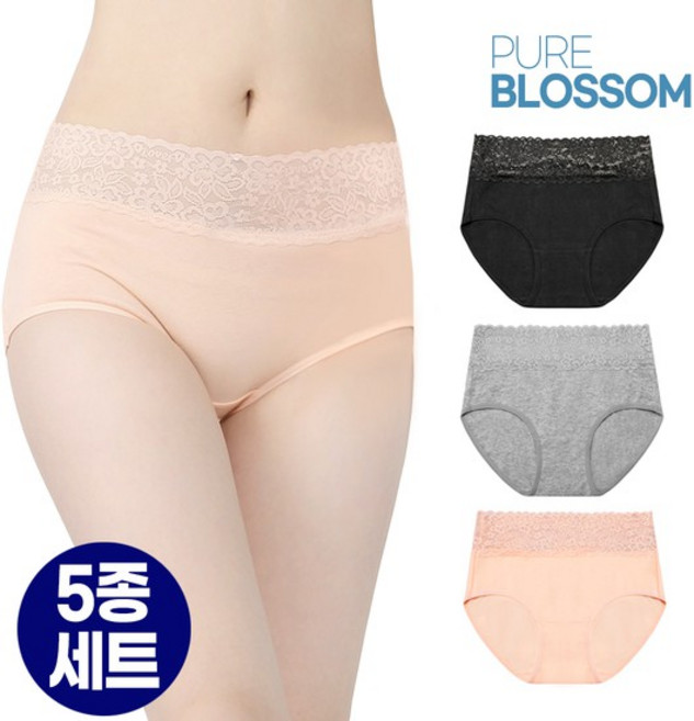 스벅 쿠폰 증정 [퓨어블라썸][5종세트] 순면 코튼 레이스 라이트 팬티/빅사이즈