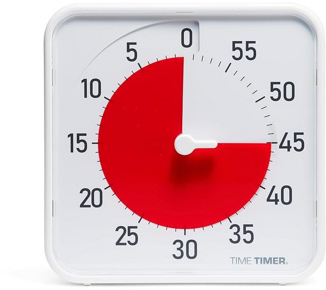 Time Timer 오리지널 20.3cm(8인치) 시각적 카운트다운 타이머 - 현대 교실 학생 및 성인을 위한 미디엄 60분 교실 집중력 감각 요구 ADHD 자폐증에 도, Time Timer 오리지널 20.3cm(8인치) 시각