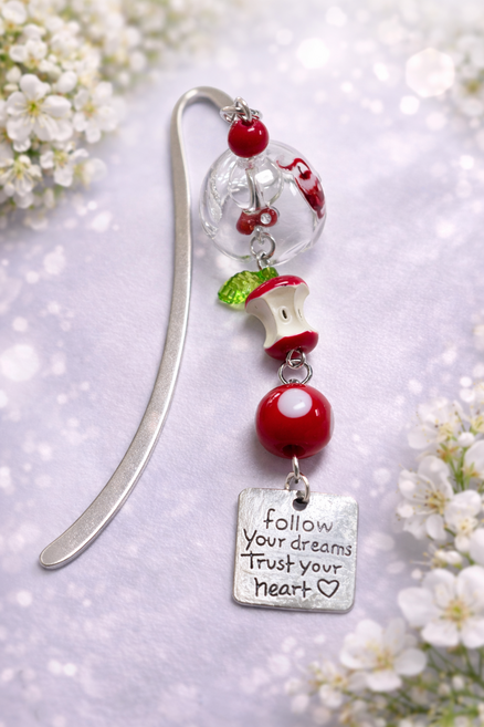 [비바블룸] 사과 수박 책갈피 북마크 북클립 선물 금속책갈피 북홀더 투명 북스토퍼 북마커, 1개, 청송사과