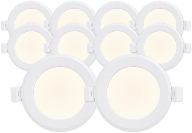 라인라이팅 LED 에코 3인치 다운라이트 5W (벌레유입방지/방습), 주백색(아이보리빛), 10개