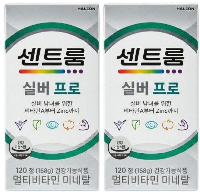 센트룸 실버프로 120정(50세이상 남성 여성 종합영양제), 120정, 2개