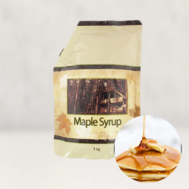 메이플시럽 1L 캐나다산 단풍시럽 와플 팬케이크 대용량, 1kg, 1개