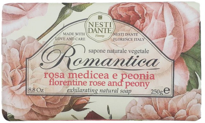 Nesti Dante 羅馬皂 義大利手工香皂, 1個, 佛羅倫斯玫瑰牡丹皂, 250g