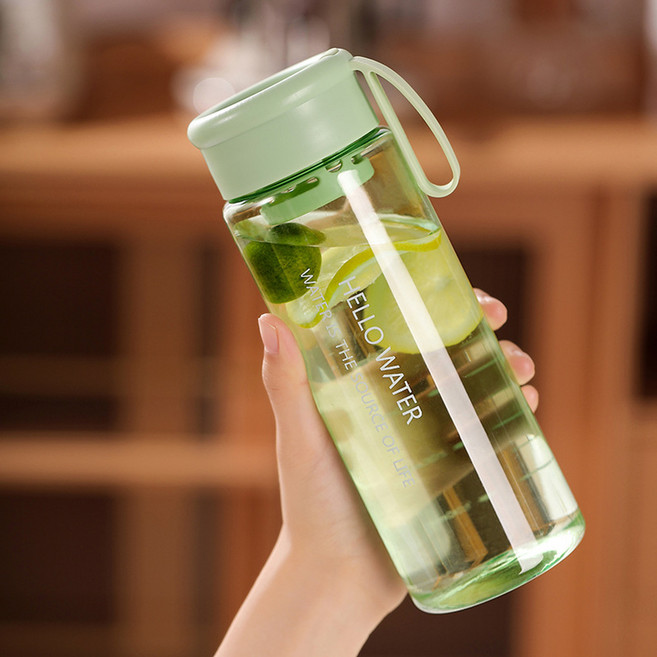 簡約透明茶隔塑膠水杯, 淺綠色800ml, 1套, 600L