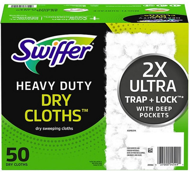 스위퍼 해비 듀티 드라이 바닥 청소 포 리필 50ct Swiffer Sweeper Heavy Duty Dry Sweeping Cloth Refills 50-count, 1개