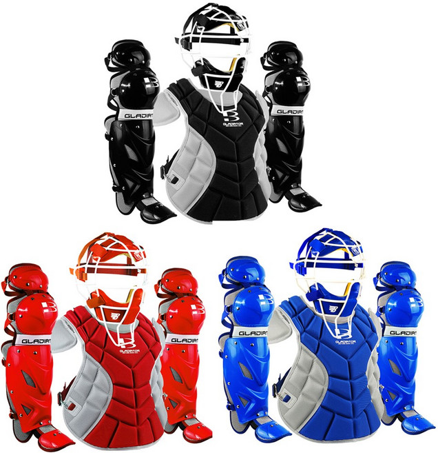 브렛 글레디에이터 야구 포수장비세트 포수마스크형, 블루세트