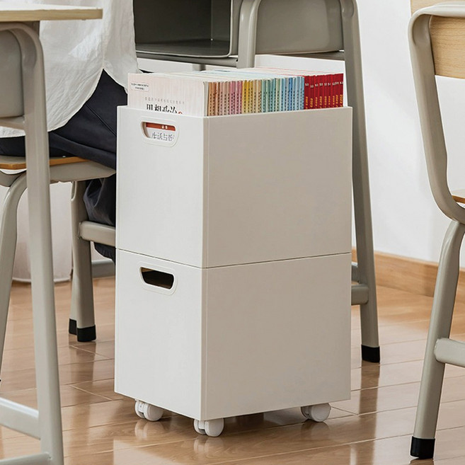 HK.sell 슝슝 바퀴 수납박스 (박스2+바퀴4 1set), 크림, 1개, 박스2+바퀴4 1set