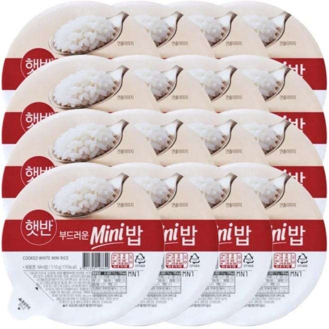 햇반 부드러운 미니 백미밥, 16개, 110g