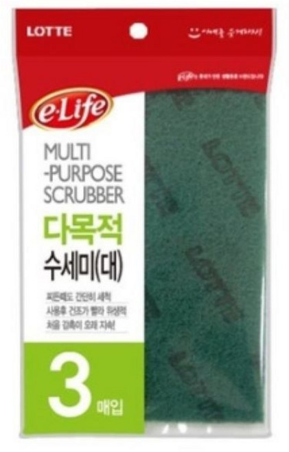 롯데이라이프 다목적 수세미 대, 3개입, 2개