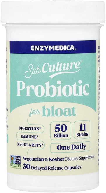 행복하세요 Enzymedica SubCulature™ 복부팽만용 프로바이오틱 500억 지연 방출 캡슐 30정 열정넘치는한해되세요, 1개 - 쿠팡