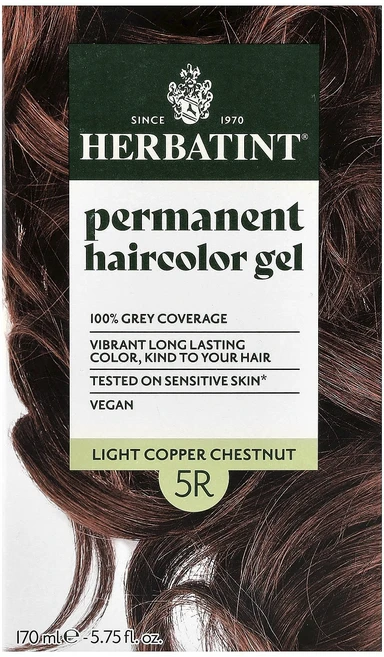 Herbatint 퍼머넌트 헤어컬러 젤 5R 라이트 카퍼 체스트넛 170ml(5.75fl oz), Herbatint퍼머넌트헤어컬러젤5R라이트카퍼체스트넛1, 1개 - 쿠팡