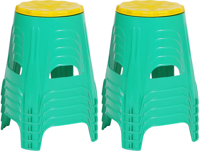 지오리빙 플라스틱 회전의자 10p, 10개, 그린