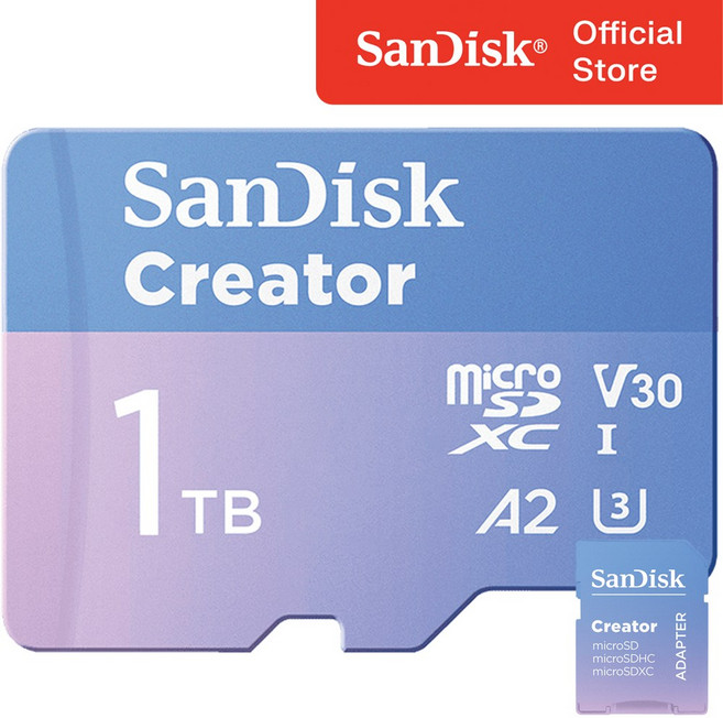 샌디스크 크리에이터 마이크로 SD카드 액션캠 블랙박스 카메라 메모리, 1개, 1TB