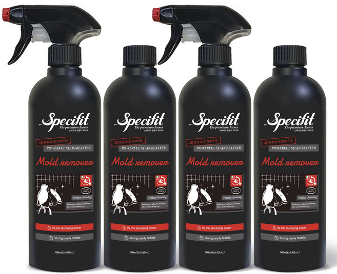 스페시핏 초강력 뿌리는 곰팡이 제거제, 500ml, 4개
