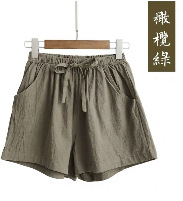 棉麻寬褲 韓版寬鬆休閒短褲