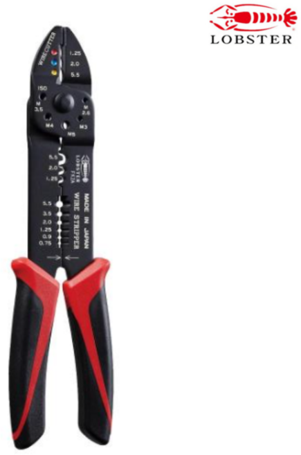 로보스터 일산 압착스트리퍼 FK-2 단자압착 스트리퍼기능 볼트절단 와이어컷터 커넥터 겸용, 1개