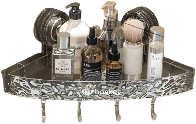 SK-II 置物架 浴室轉角收納架, 三角架黑色, 1層