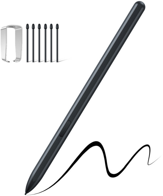 JAMJAKE EMR 무충전 S펜 와콤 태블릿 터치펜 갤럭시탭 S6~S11 시리즈 호환 필기 학습용, 1개, 블랙