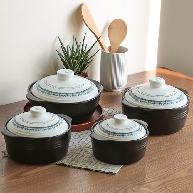 국내제작 모던디자인 내열세라믹 무균열 무흡수 계란찜 뚝배기 전골냄비, 대형, 1개